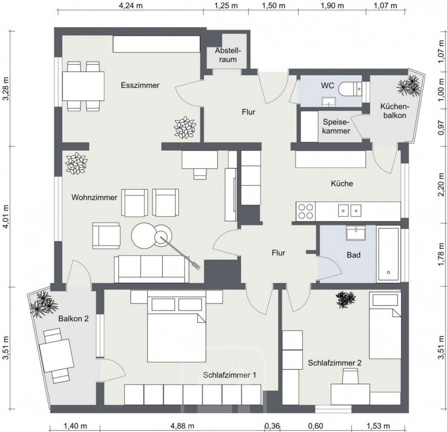 2D Grundriss Wohnung Stuttgart