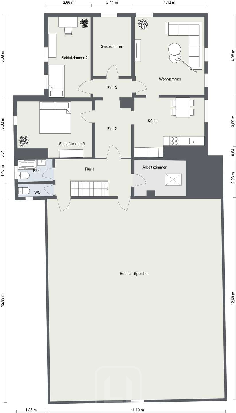 2D Grundriss DG Mehrfamilienhaus Bad Liebenzell