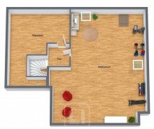 3D-Grundriss Dachgeschoss Familienfreundlicher Bungalow mit Pool | 2 Etagen | Doppelgarage & Stellpl�tze