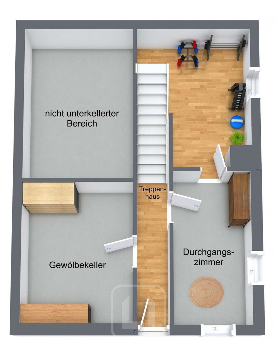 3D Grundriss UG Einfamilienhaus Calw