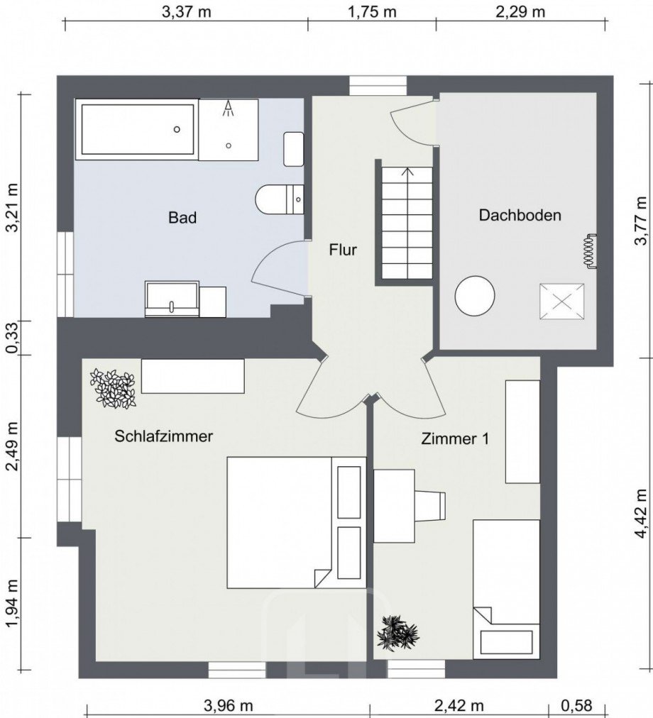 2D Grundriss OG Einfamilienhaus Calw